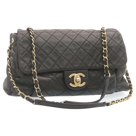 chanel 31 rue cambon bag black|chanel cambon shoulder bag.